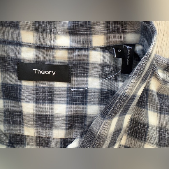 Theory Black and White Plaid Button Down Shirt 🖤⌚️📓 - Picture 2 of 7